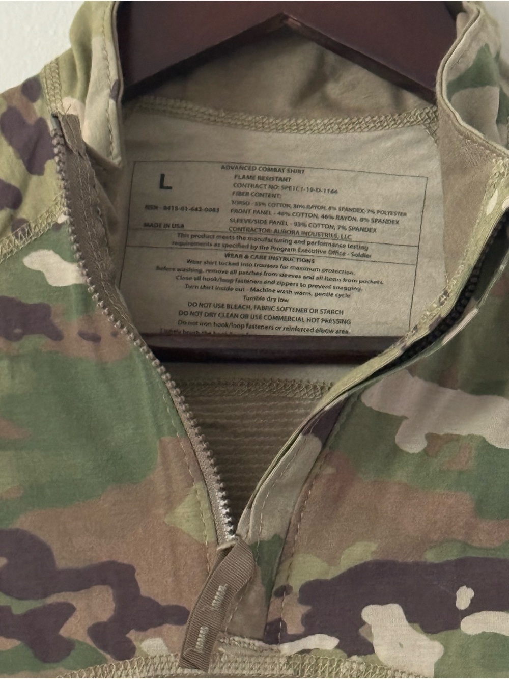 Multicam Combat Shirt with Front Zipper - Picture 2 of 2